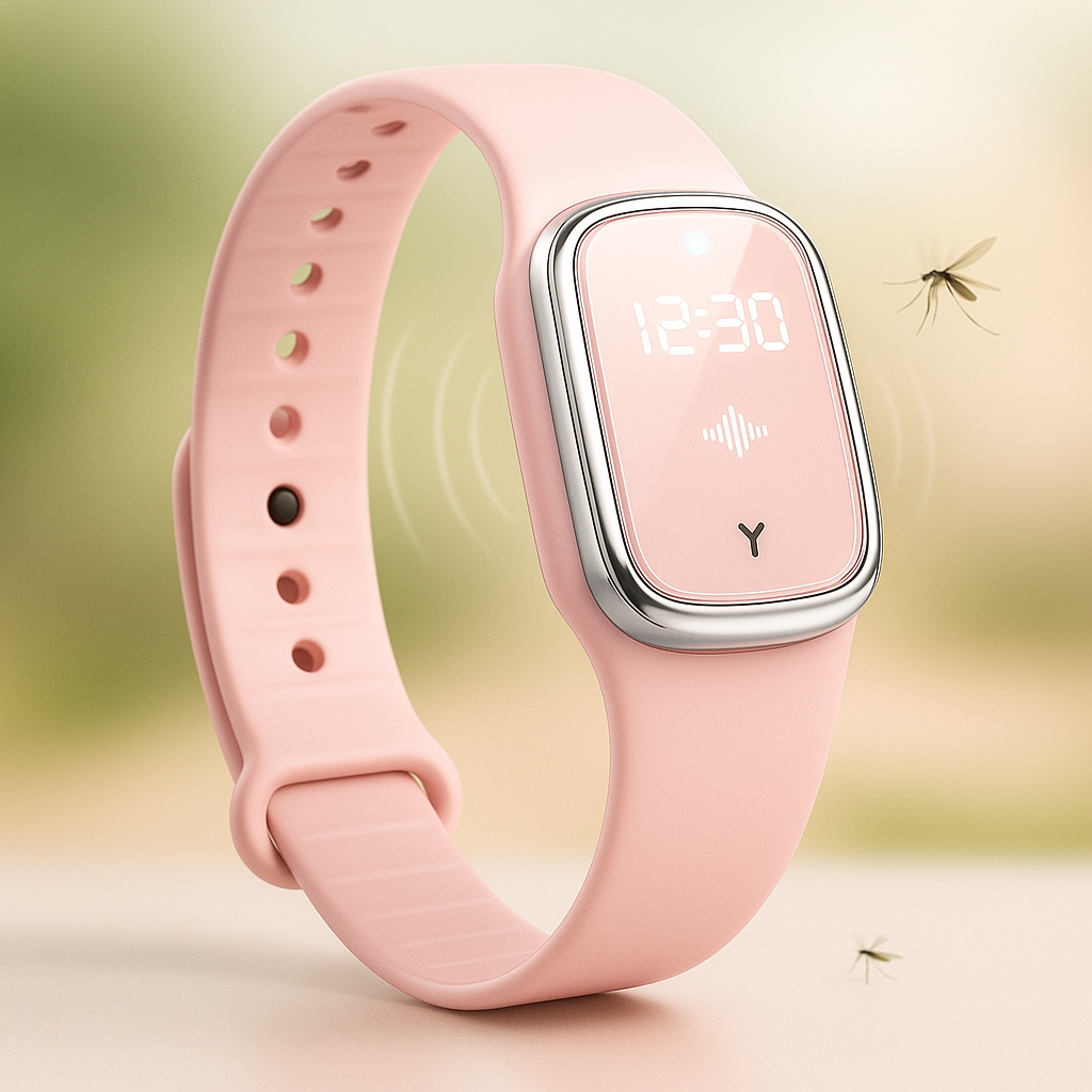 Ultrasonic Mosquito Repellent Wristband Watch Device