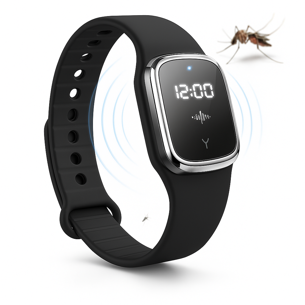 Ultrasonic Mosquito Repellent Wristband Watch Device