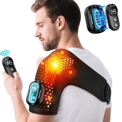 Heating Vibration Shoulder Wrap Pad with Remote Control