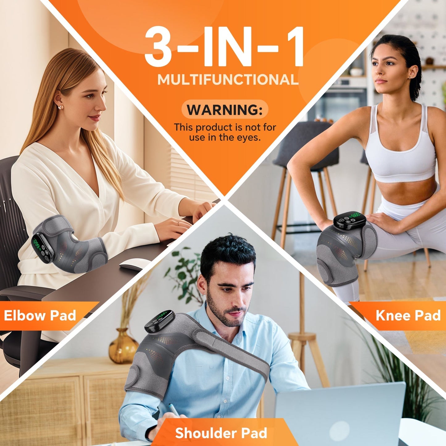 LED Knee Wrap with Red Light Therapy and Vibration Motors