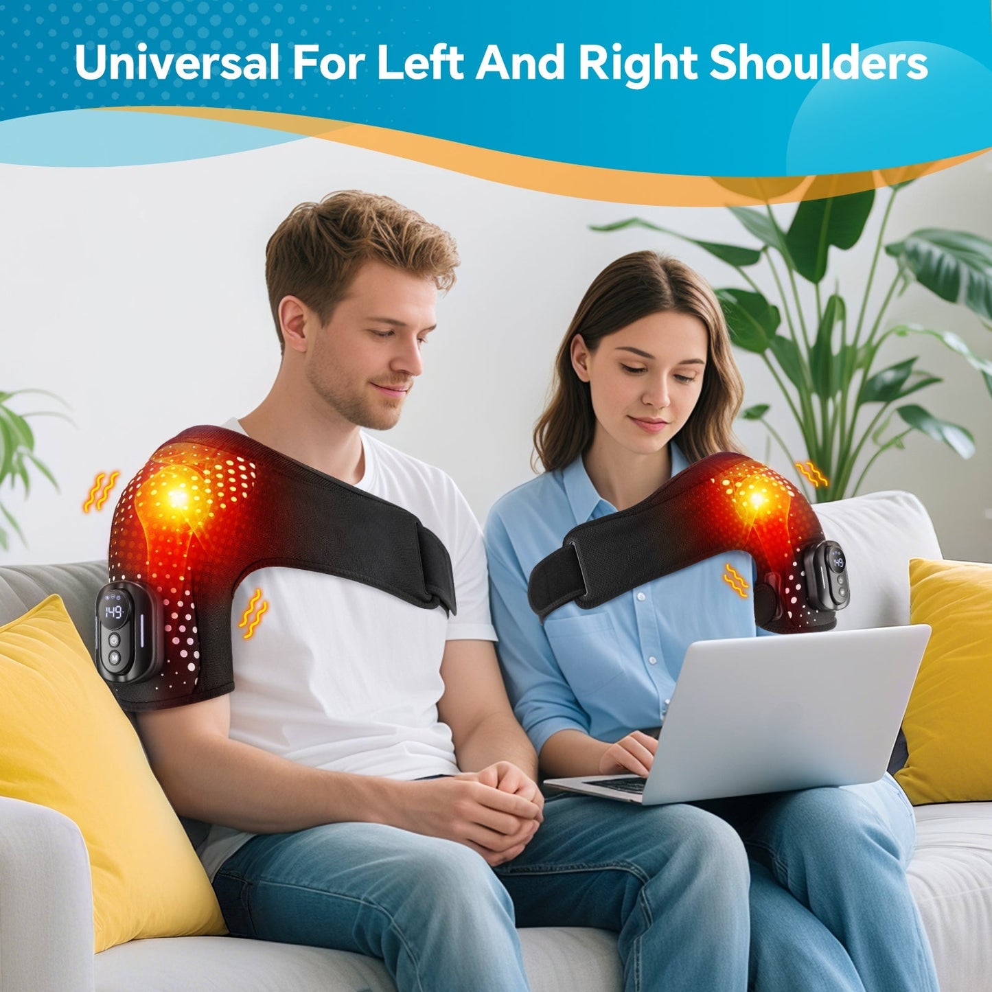 Heating Vibration Shoulder Wrap Pad with Remote Control
