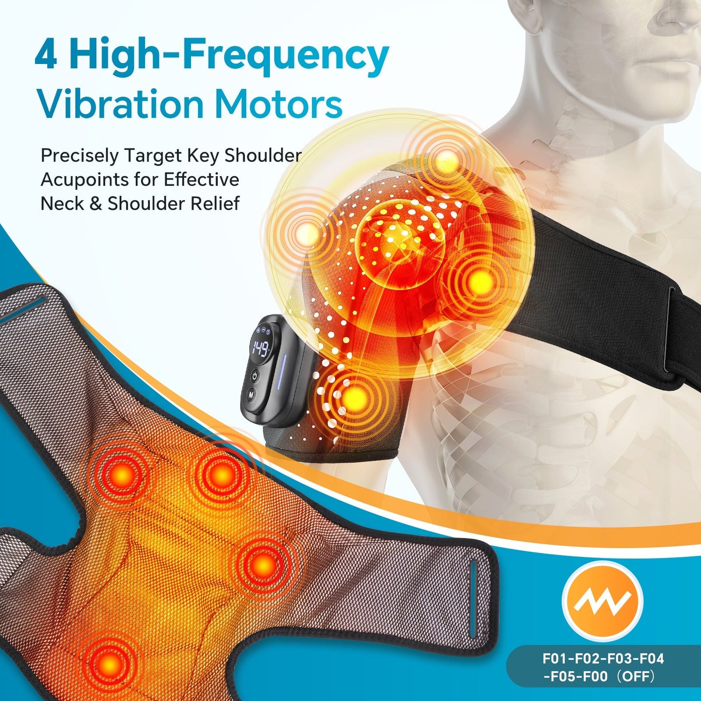 Heating Vibration Shoulder Wrap Pad with Remote Control