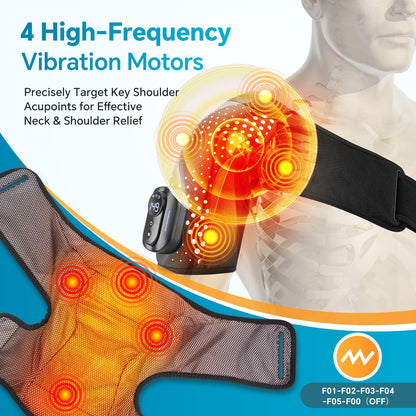 Heating Vibration Shoulder Wrap Pad with Remote Control