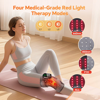 LED Knee Wrap with Red Light Therapy and Vibration Motors