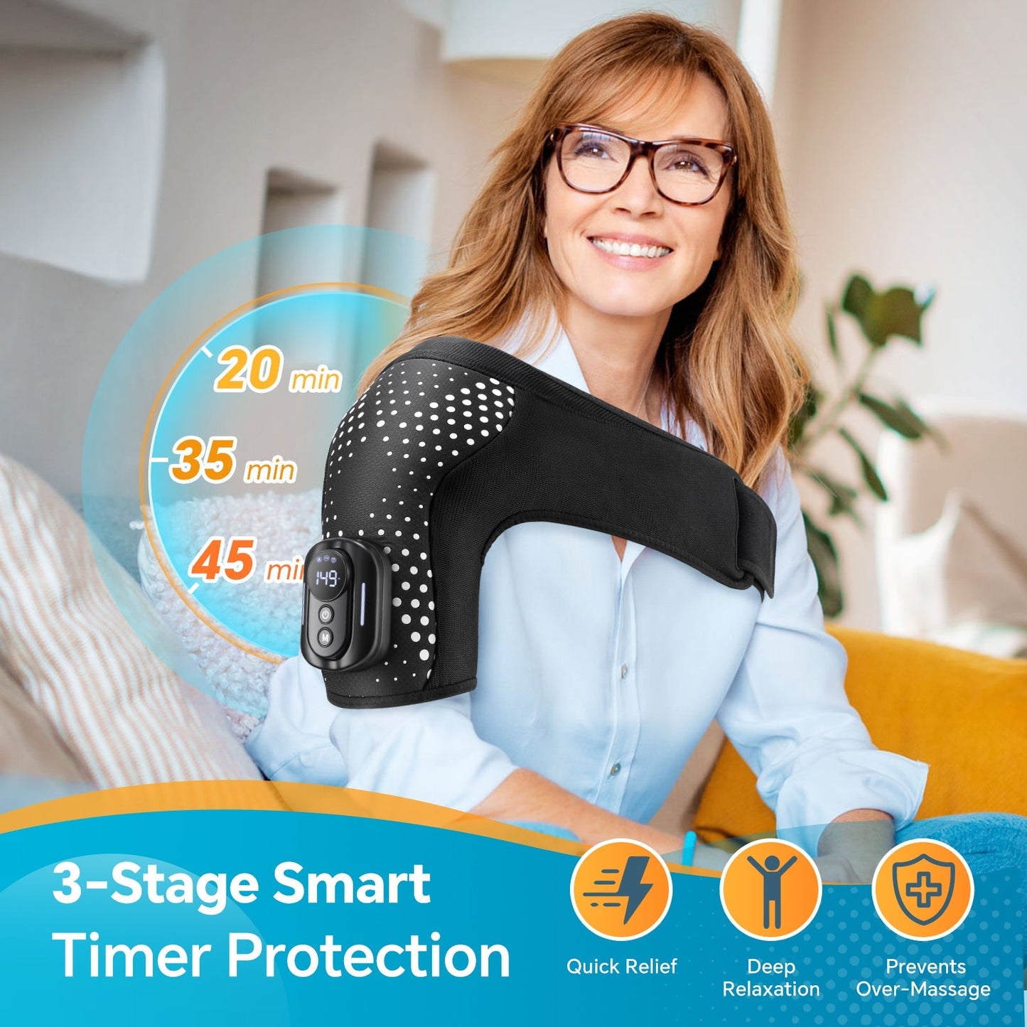 Heating Vibration Shoulder Wrap Pad with Remote Control