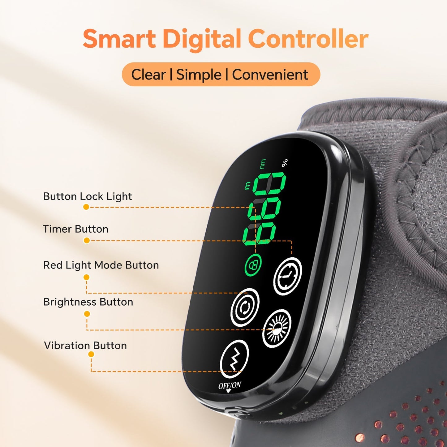 LED Knee Wrap with Red Light Therapy and Vibration Motors