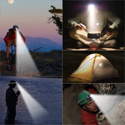 Rechargeable Waterproof LED Head Torch Zoom Function
