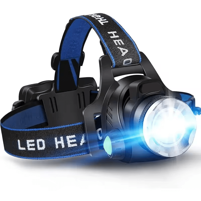 Rechargeable Waterproof LED Head Torch Zoom Function
