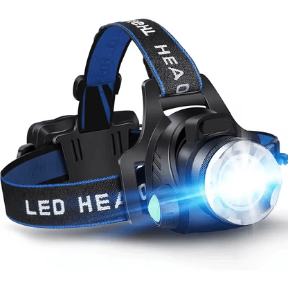 Rechargeable Waterproof LED Head Torch Zoom Function