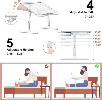 Adjustable Laptop Stand for Bed Desk Use