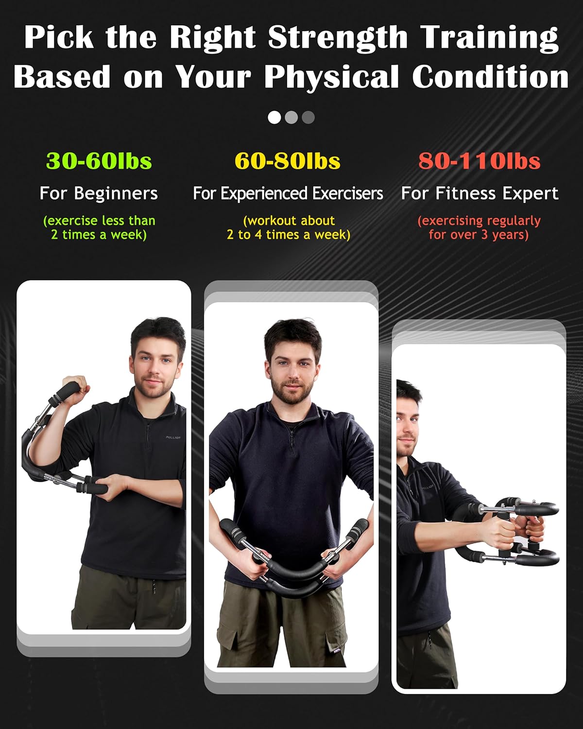 Adjustable Arm Exerciser Spring Bar Forearm Triceps Strength Training