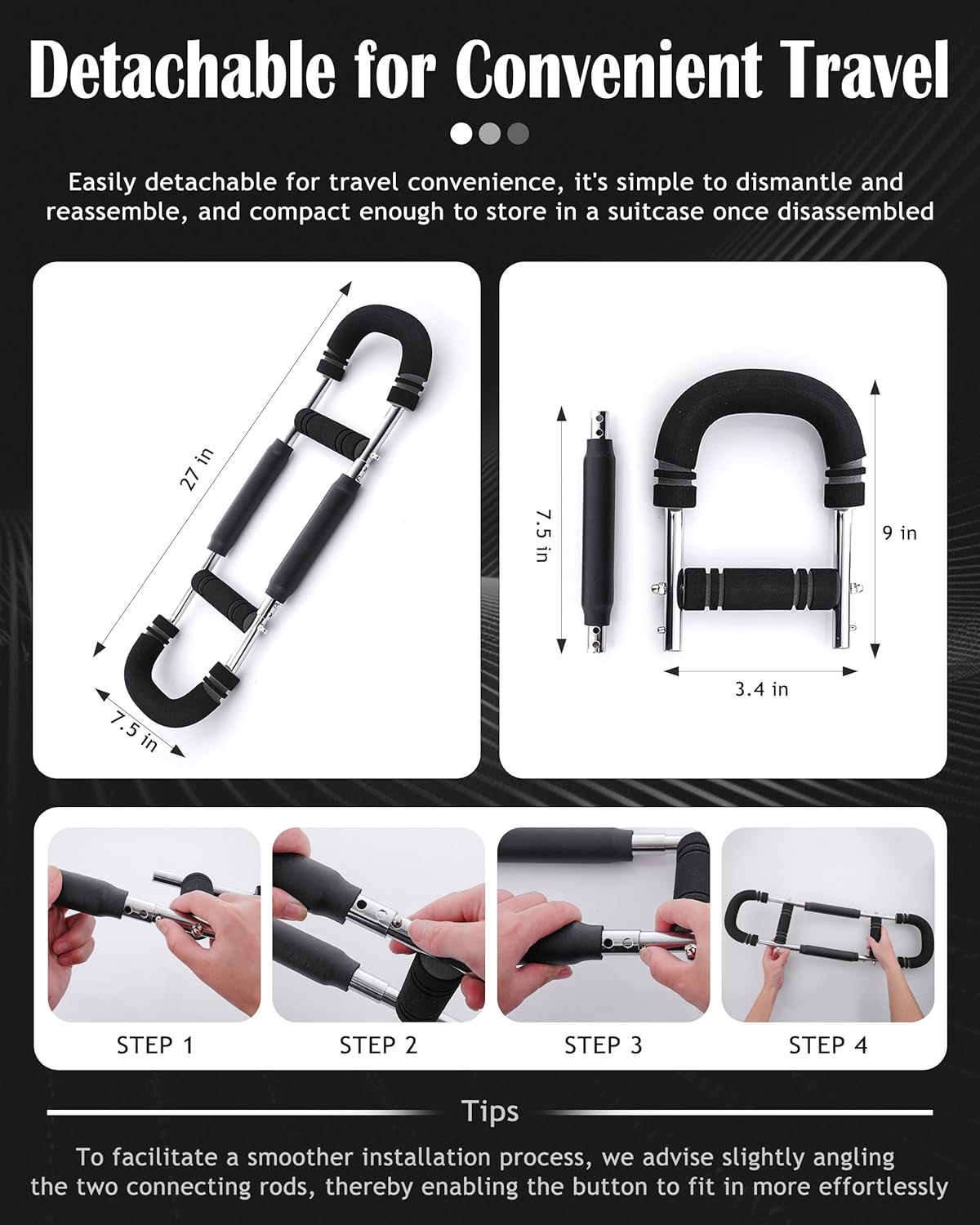 Adjustable Arm Exerciser Spring Bar Forearm Triceps Strength Training