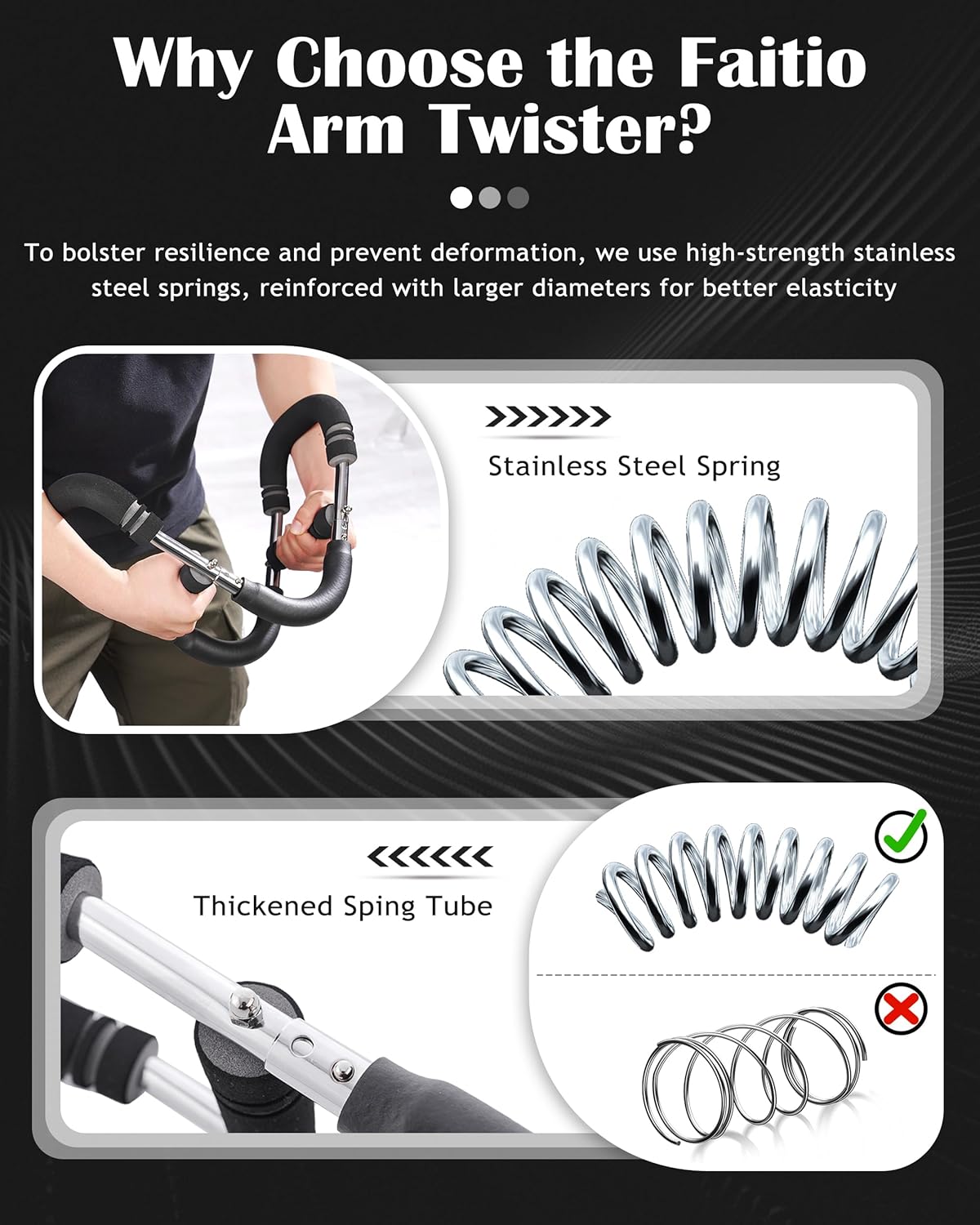 Adjustable Arm Exerciser Spring Bar Forearm Triceps Strength Training