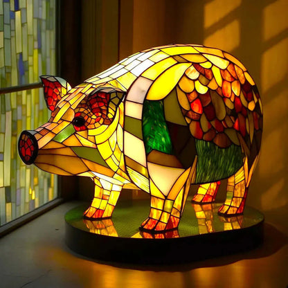 Stained Glass Animal Table Lamp Night Light
