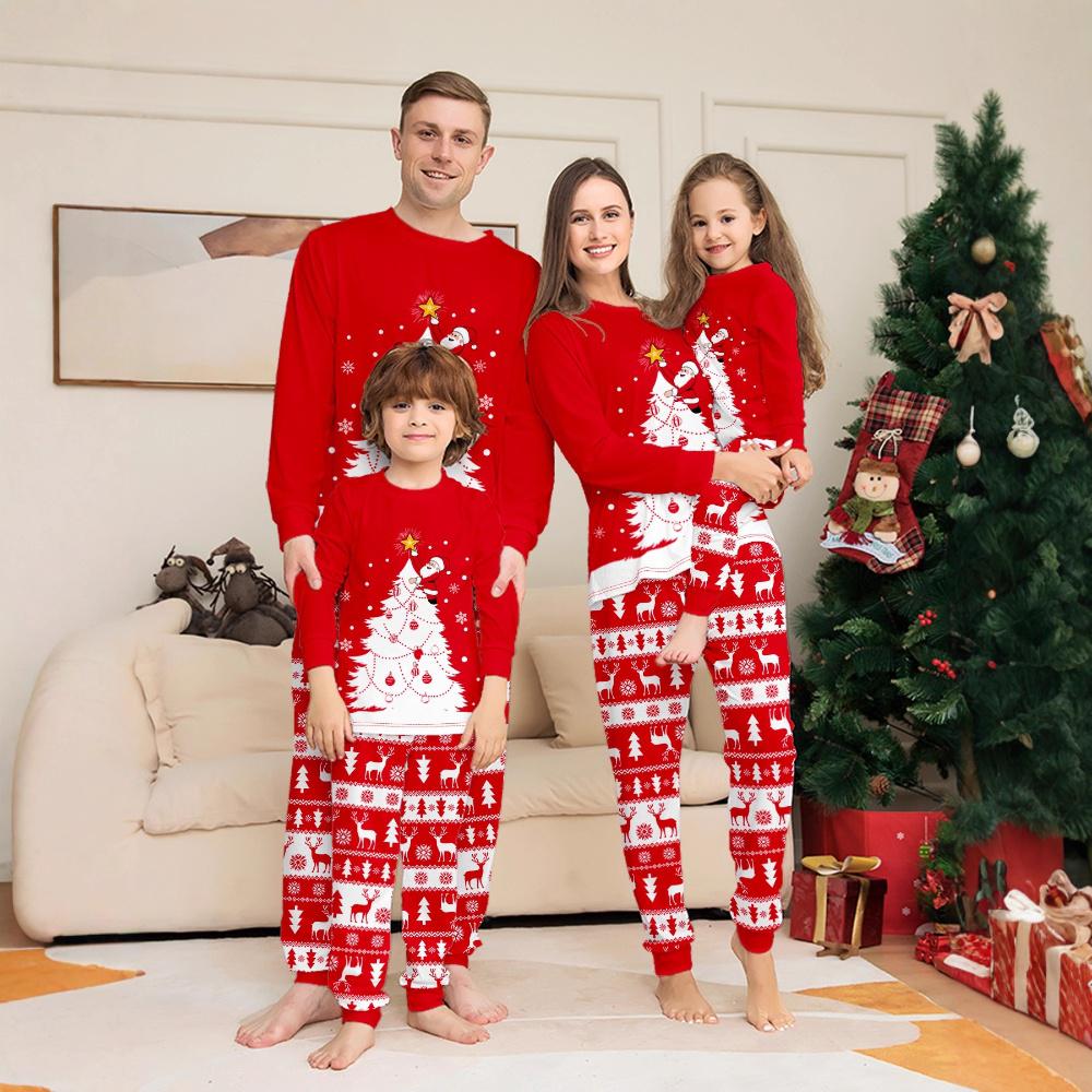 Family Christmas Pyjamas Set Tops Trousers Loungewear