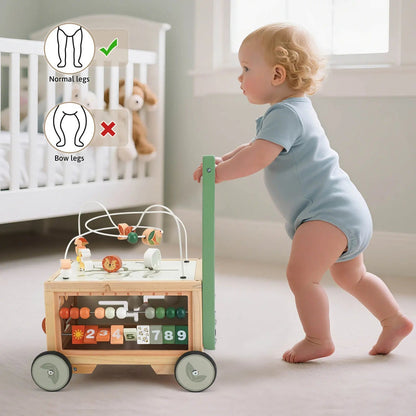Adjustable Wooden Baby Push Walker