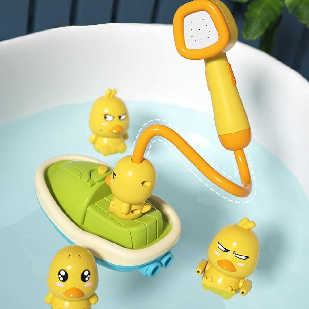 Bath Toy Set Floating Ducks Shower Spray Toys
