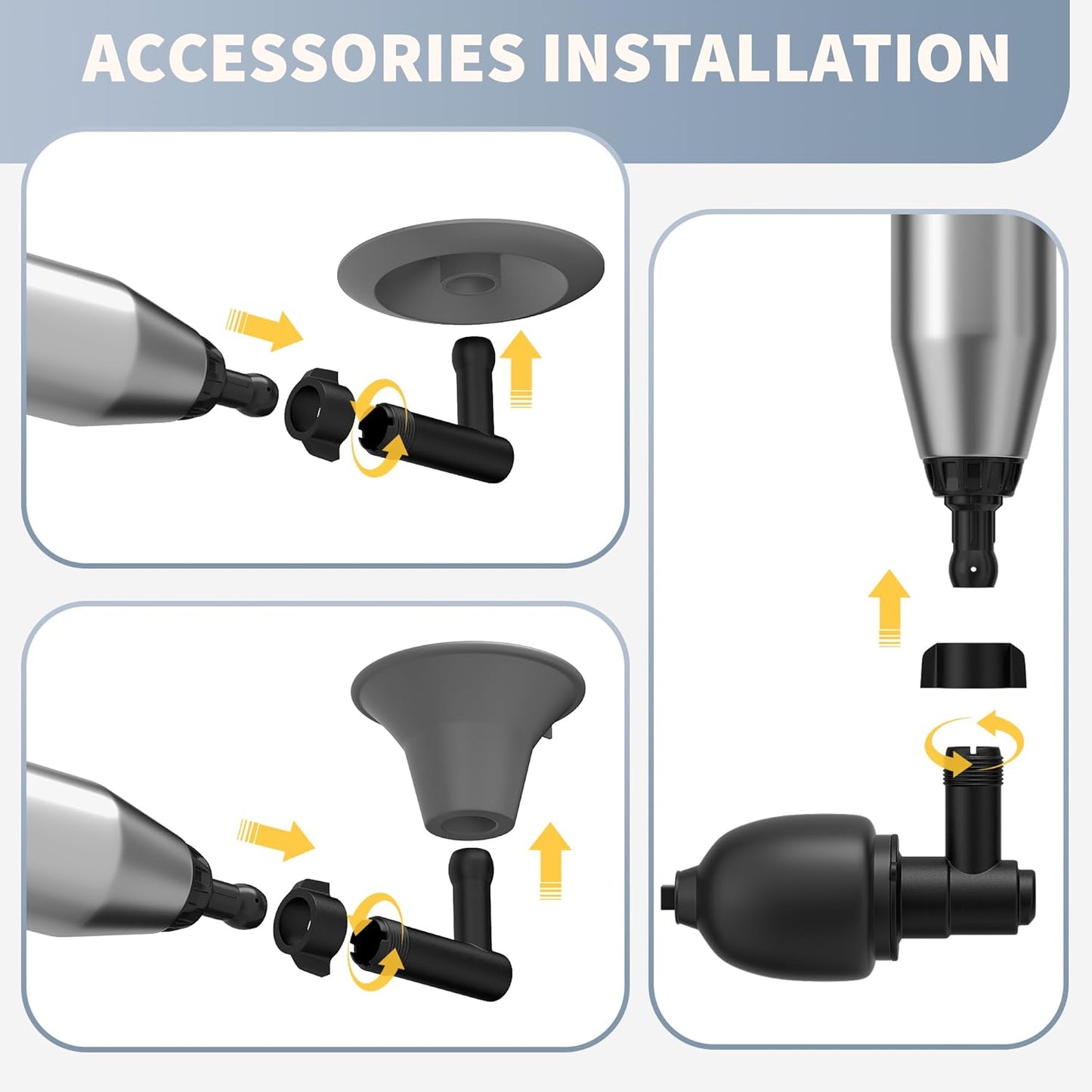 Toilet Plunger High Pressure Stainless Steel Unclogger