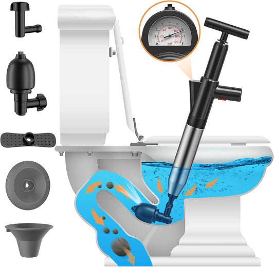 Toilet Plunger High Pressure Stainless Steel Unclogger