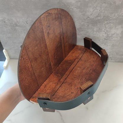 Bourbon Whiskey Barrel Wall Shelf Bar Accessory