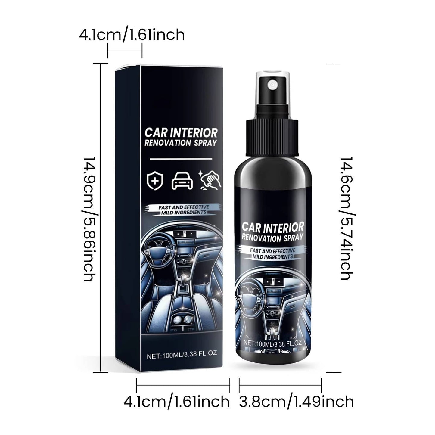 Car Interior Cleaner Set 3 Pack Automotive Cleaning Supplies