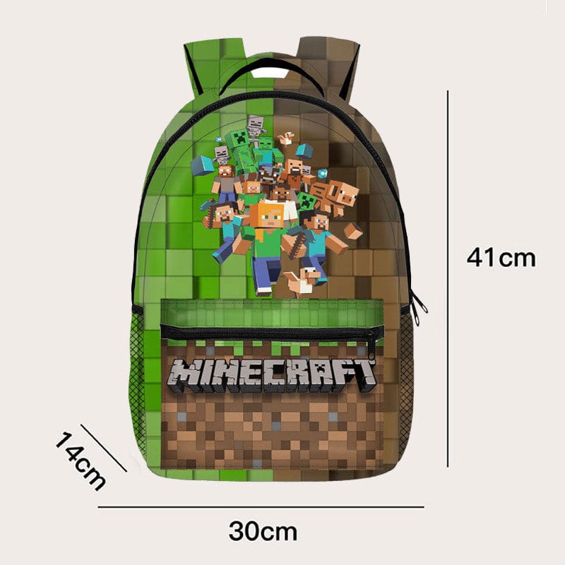 Minecraft Backpack School Bag Pixel Design