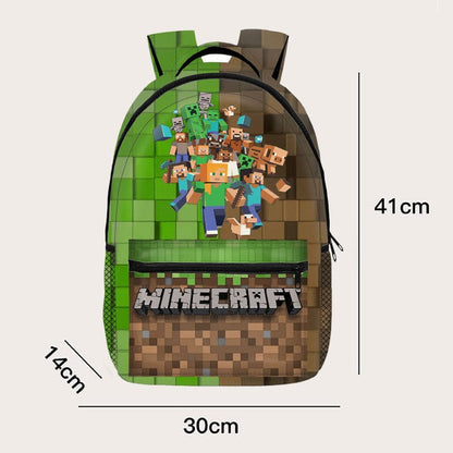 Minecraft Backpack School Bag Pixel Design