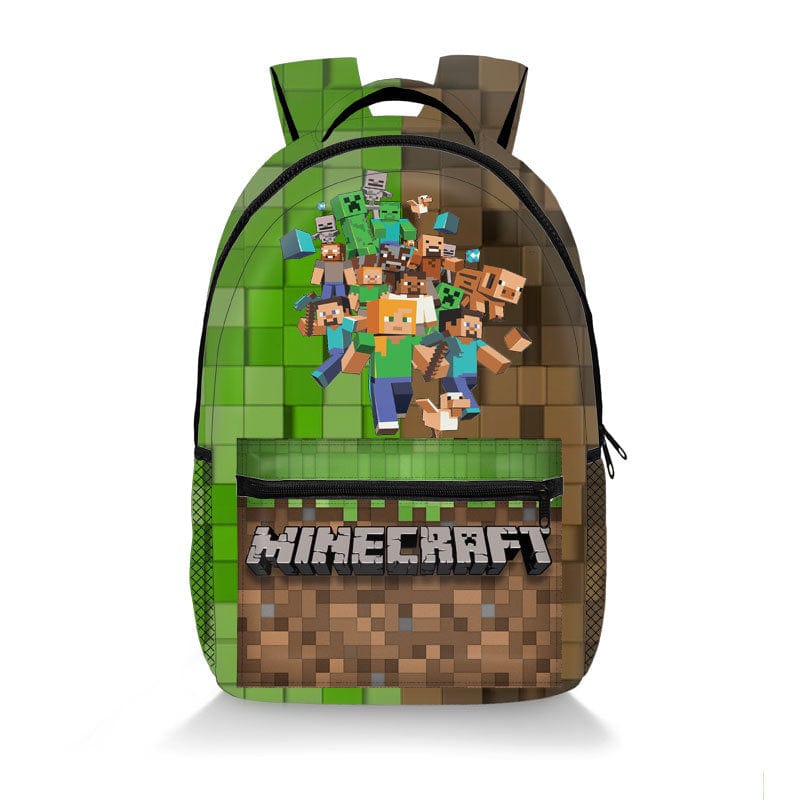 Minecraft Backpack School Bag Pixel Design