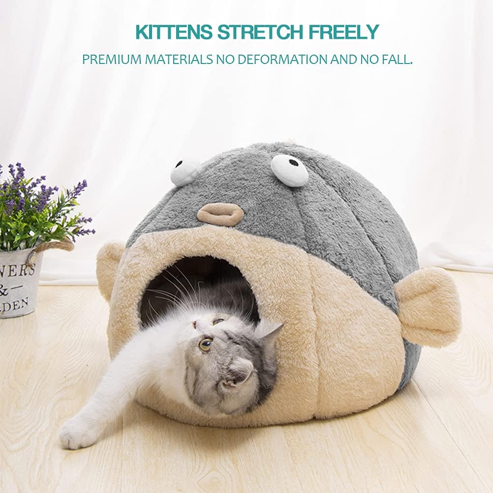 Cat Bed Cave with Removable Pillow for Indoor Cats