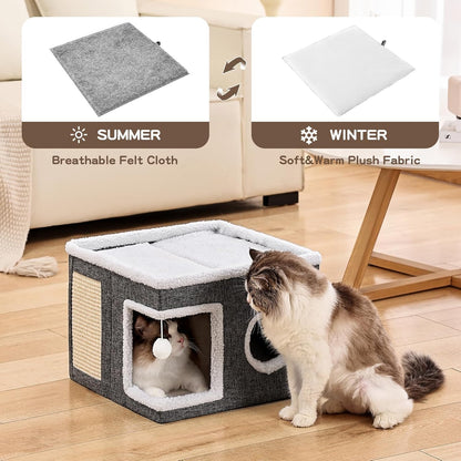 Large Cat Cave with Scratch Pad and Hideaway Condo