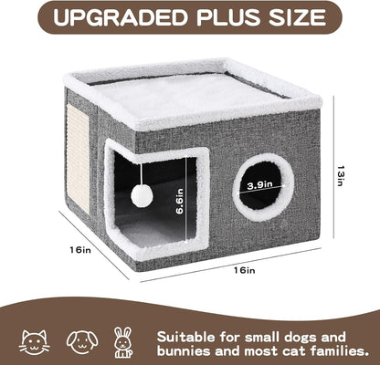 Large Cat Cave with Scratch Pad and Hideaway Condo