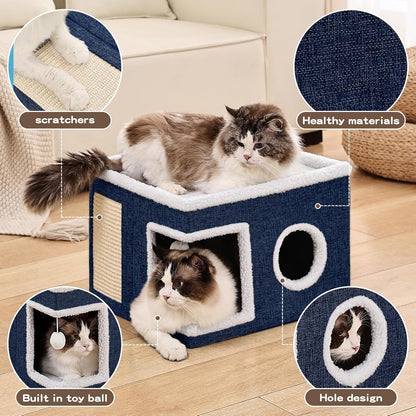 Large Cat Cave with Scratch Pad and Hideaway Condo