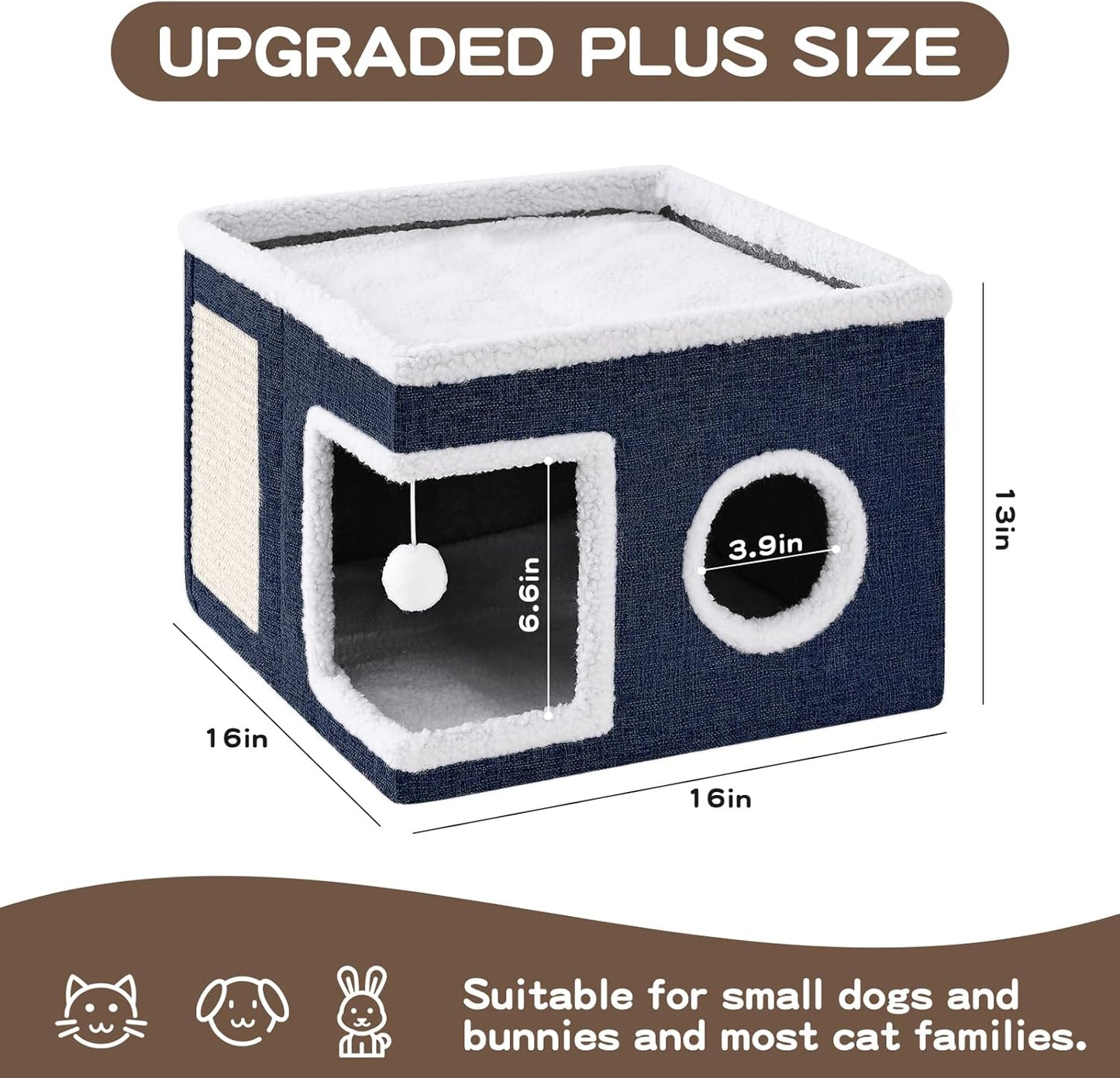 Large Cat Cave with Scratch Pad and Hideaway Condo