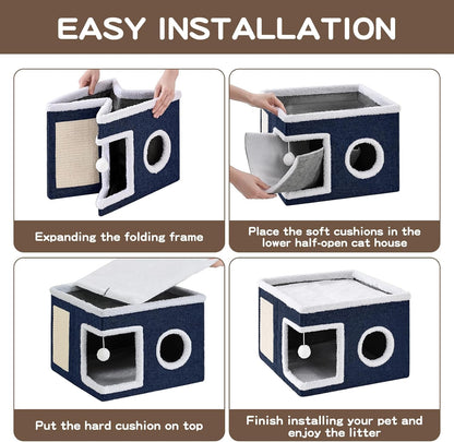 Large Cat Cave with Scratch Pad and Hideaway Condo