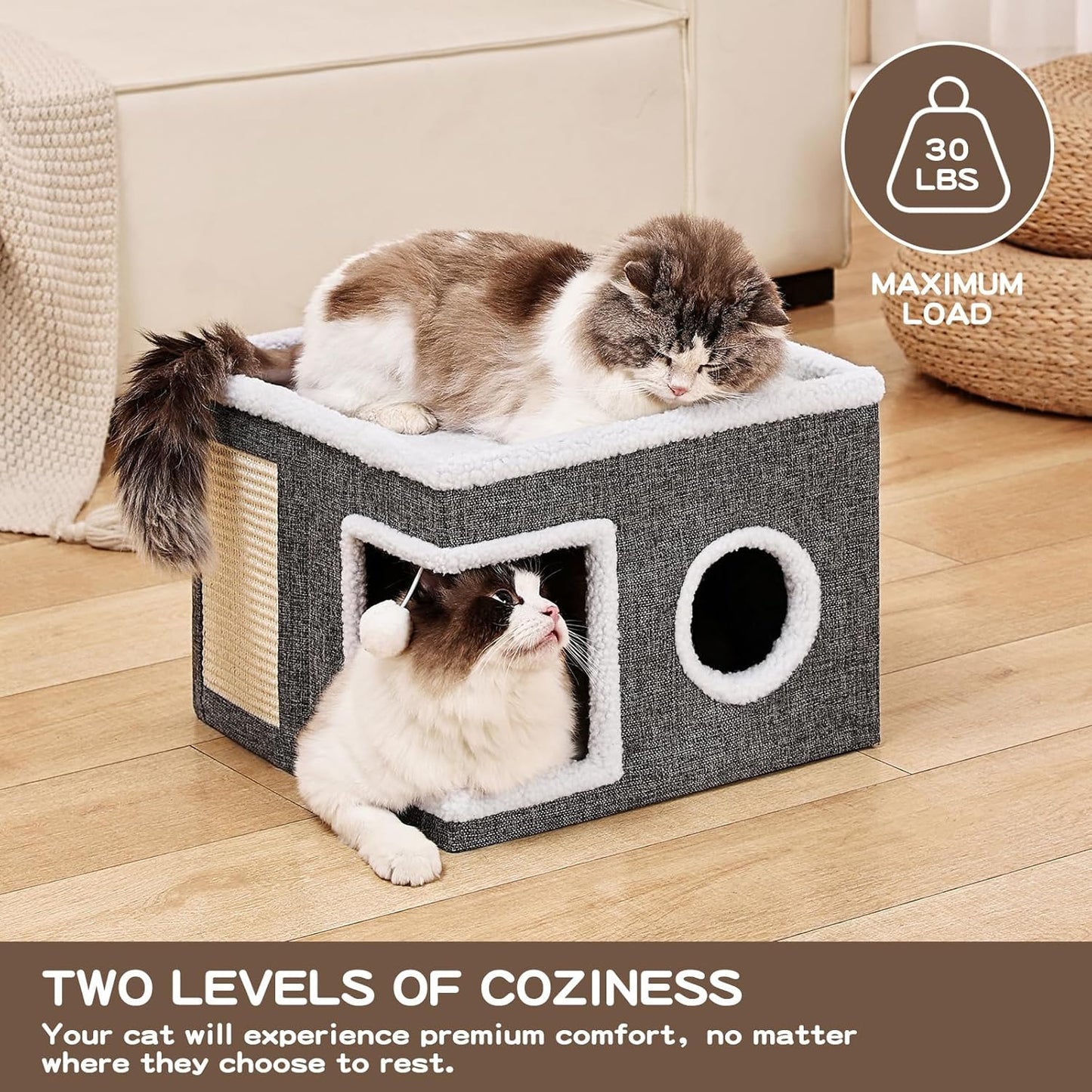 Large Cat Cave with Scratch Pad and Hideaway Condo