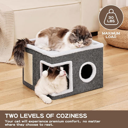 Large Cat Cave with Scratch Pad and Hideaway Condo