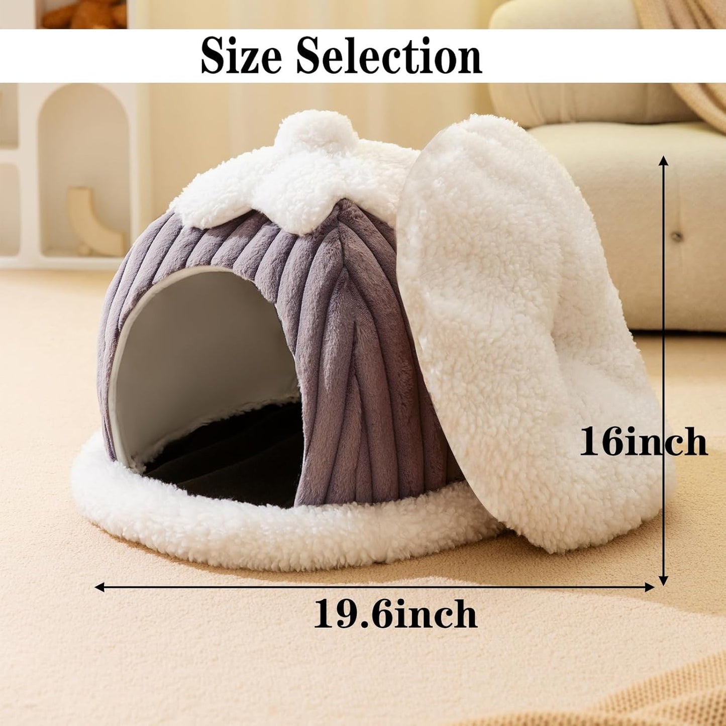 Cat Cave Bed Indoor Machine Washable Slip Resistant
