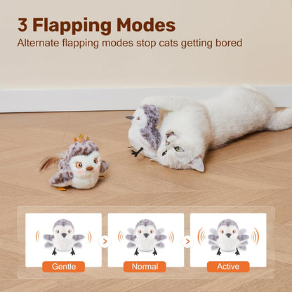 Cat Toy Flapping Bird Interactive Kicker Catnip Rechargeable Toy