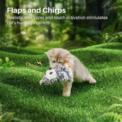 Cat Toy Flapping Bird Interactive Kicker Catnip Rechargeable Toy