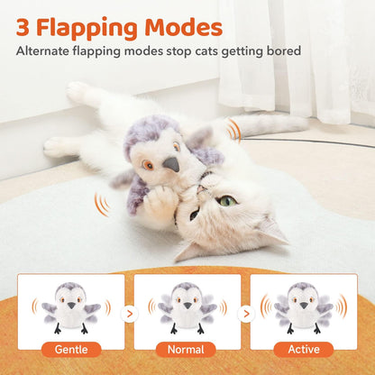 Cat Toy Flapping Bird Interactive Kicker Catnip Rechargeable Toy