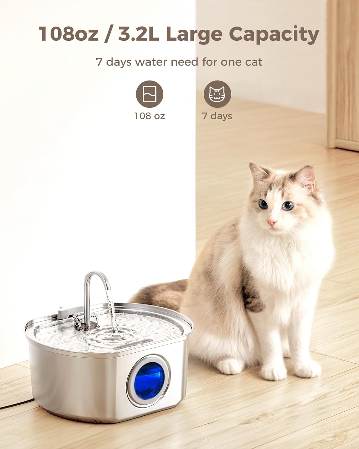 Automatic Cat Water Fountain Dispenser Bowl Pet Drinking Supplies