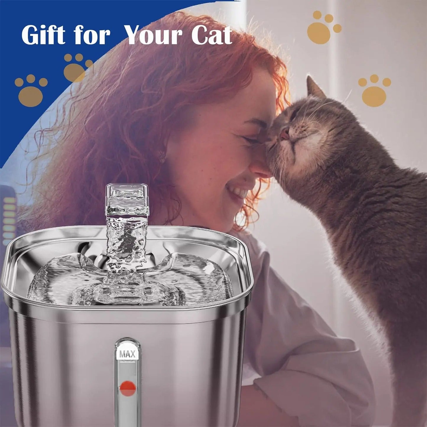 Cat Water Fountain Stainless Steel Dispenser Automatic Pet Feeder