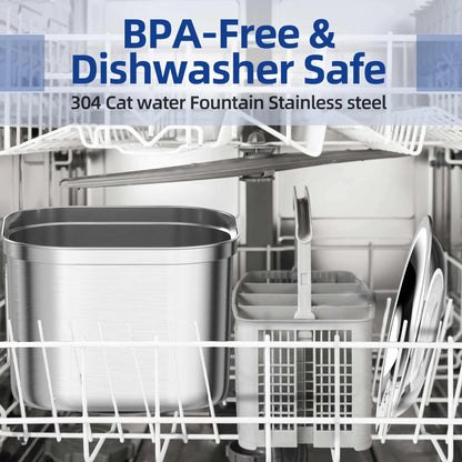 Cat Water Fountain Stainless Steel Dispenser Automatic Pet Feeder