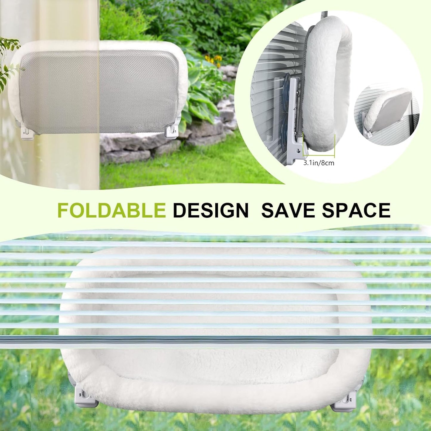 Cat Window Perch Hammock Bed with Suction Cups and Frame