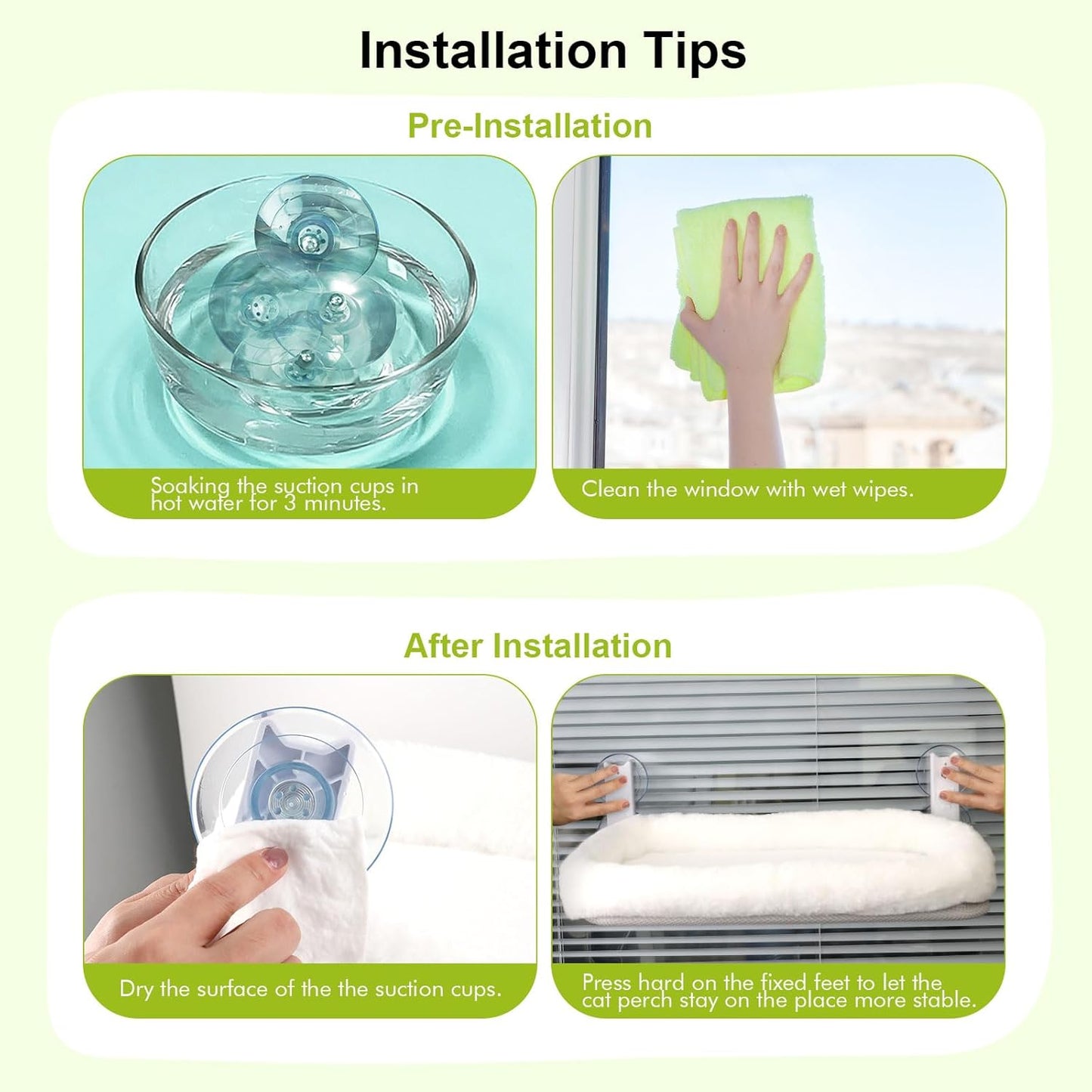 Cat Window Perch Hammock Bed with Suction Cups and Frame