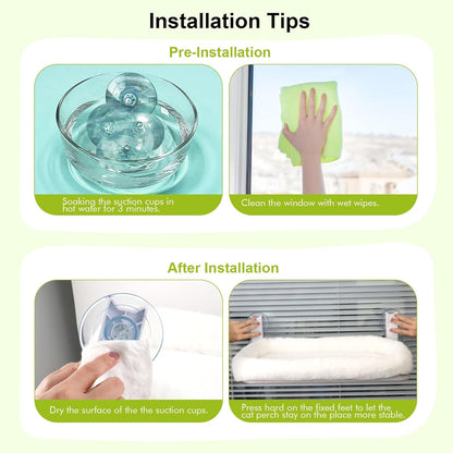 Cat Window Perch Hammock Bed with Suction Cups and Frame