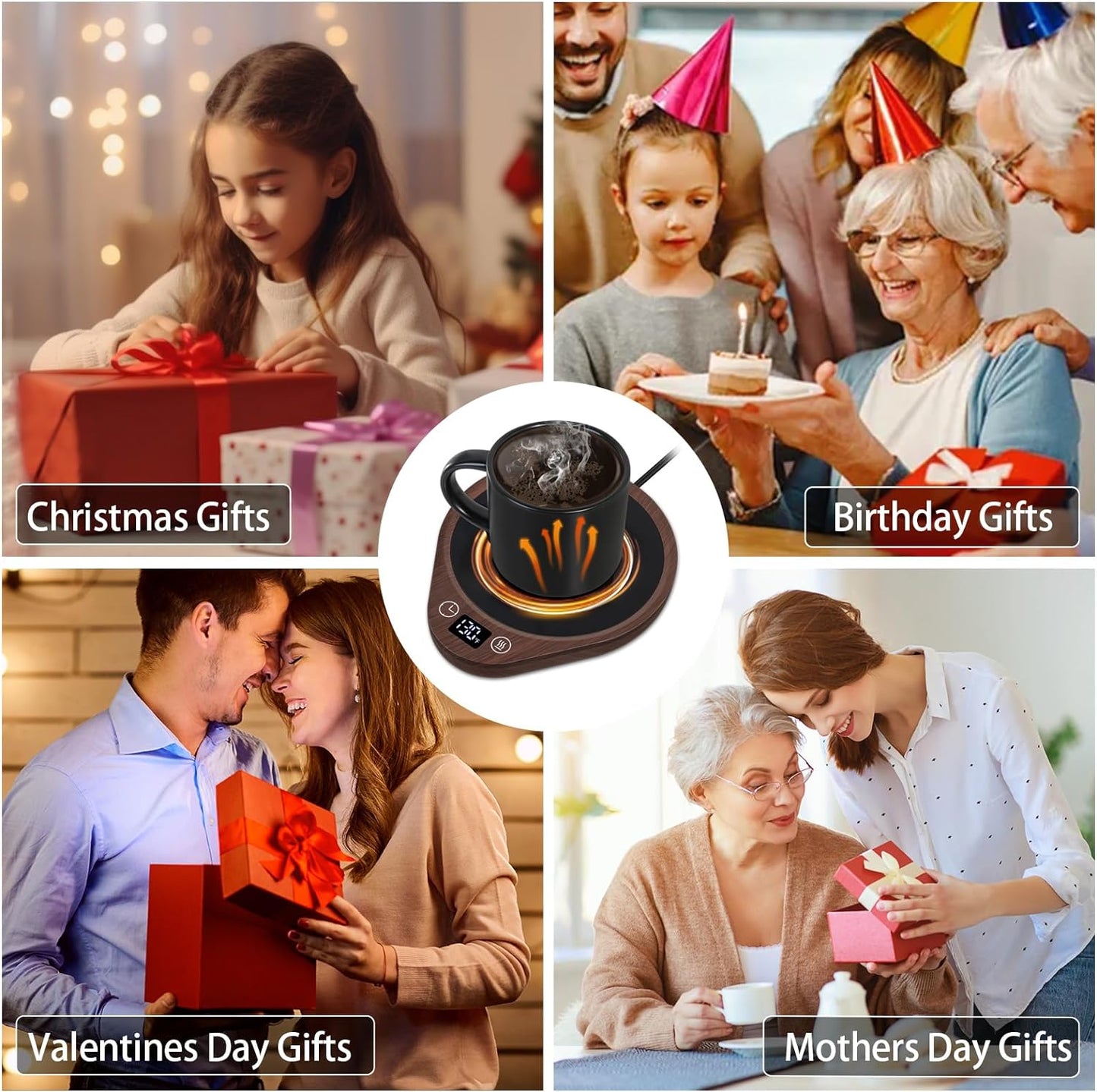 Electric Coffee Mug Warmer Heating Plate Set