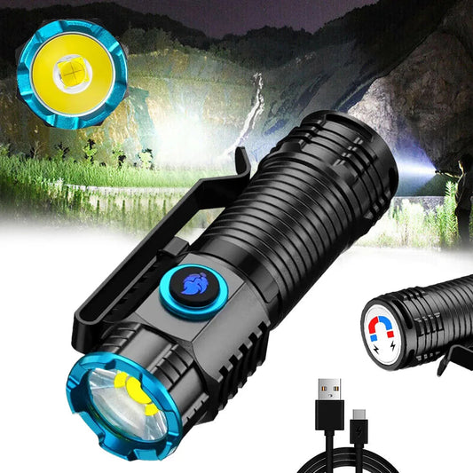 Rechargeable LED Flashlight Torch Compact