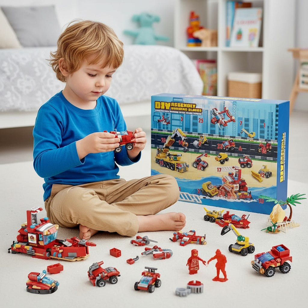 Kids Christmas Advent Calendar Building Blocks Set 24 Pieces