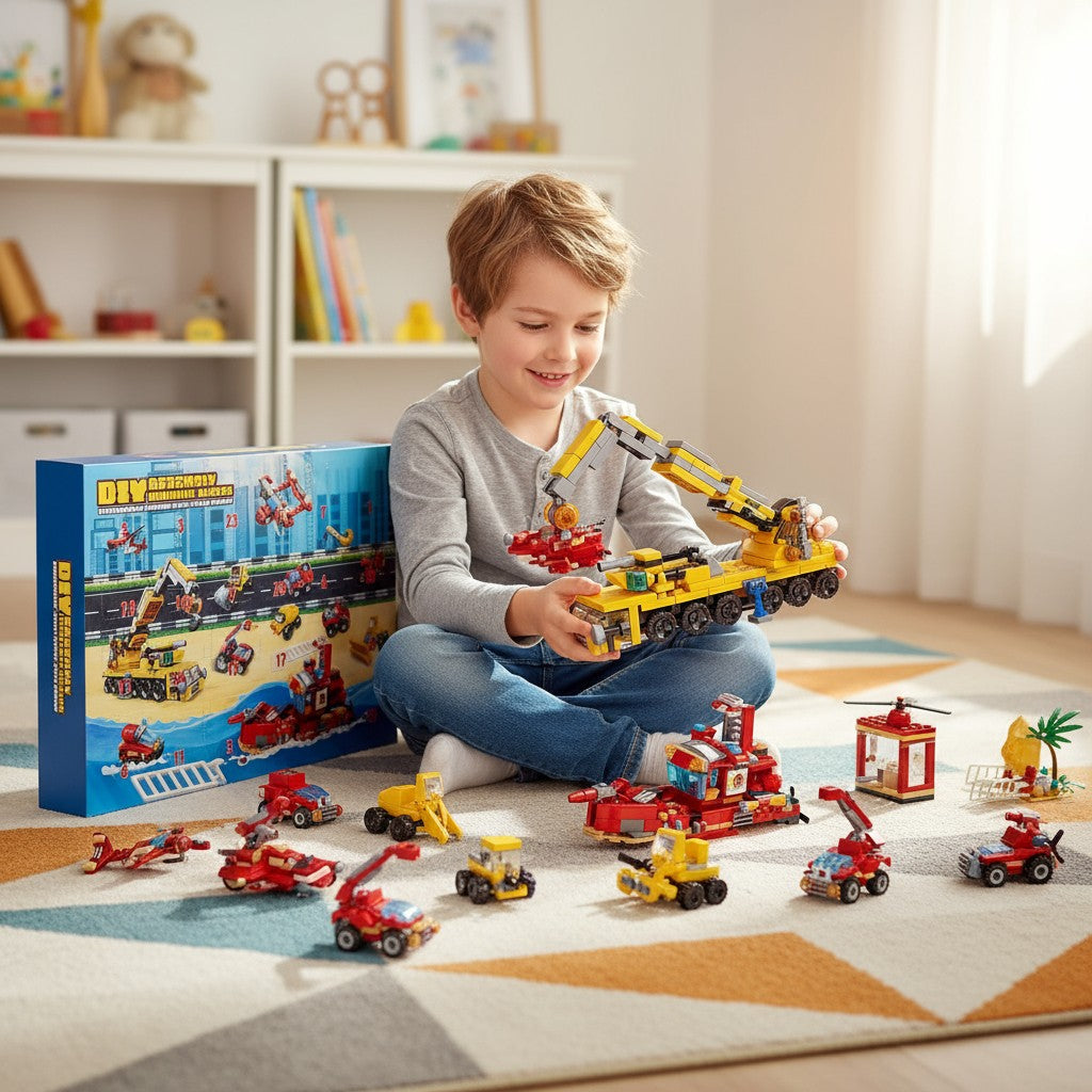 Kids Christmas Advent Calendar Building Blocks Set 24 Pieces